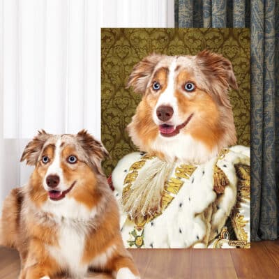 The Napoleon - Custom Pet Drawing Canvas Poster - Personalized Pet Portrait Decor Wall Art