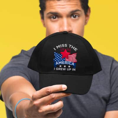 Alternative view of I Miss The America I Grew Up In US Patriotic Twill Cap - Grew Up In America Snapback Hat