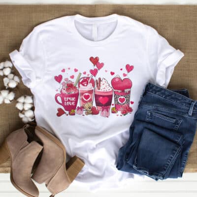 Alternative view of Valentine Coffee Cup T-Shirt, Womens Valentines Day Sweatshirt,  Womens Valentines Day Sweater, Valentines Day Shirt