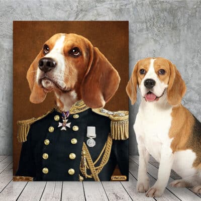The General - Custom Pet Drawing Canvas Poster - Personalized Pet Portrait Decor Wall Art