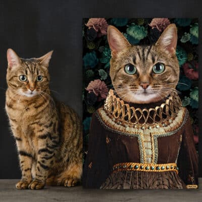 The Dame - Custom Pet Drawing Canvas Poster - Personalized Pet Portrait Decor Wall Art