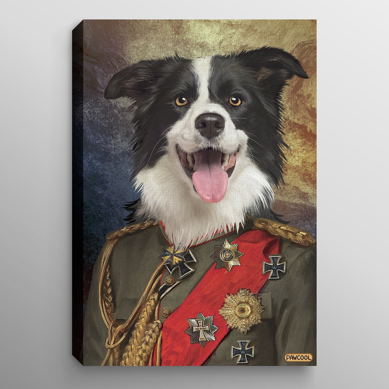 The Colonel - Custom Pet Drawing Canvas Poster - Personalized Pet