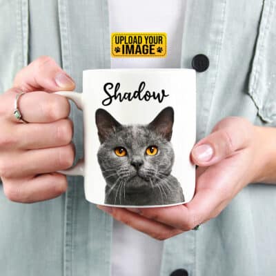 Alternative view of Personalized Pet Drawing White Mug Accent Mug - Custom Pet Dog Cat Draw Art Funny Travel Coffee Mug