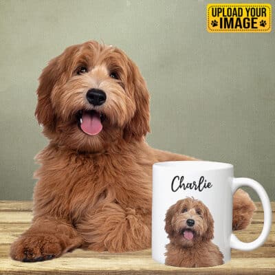 Personalized Pet Drawing White Mug Accent Mug - Custom Pet Dog Cat Draw Art Funny Travel Coffee Mug