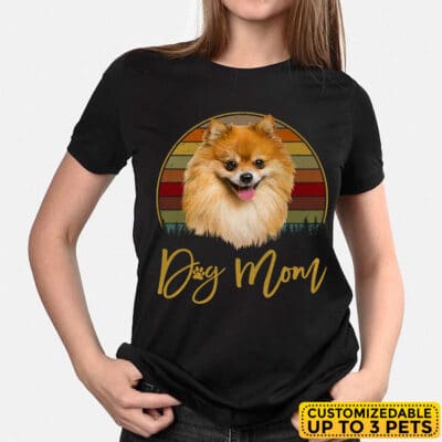 Alternative view of Personalized Portrait Draw Dog Mom Vintage T-Shirt - Custom Funny Dog Mom Drawing Gift