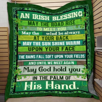 An Irish Blessing May The Road Rise St Patrick Day Green Throw Blanket - Irish Blessing Gifts
