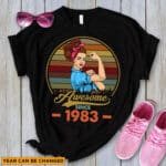 Custom Year Womens 50 40 30 Year Old Awesome Since 50th 40th 30Th Birthday Gifts Women T-Shirt