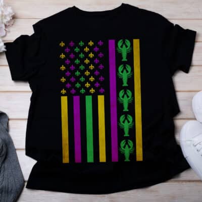 Mardi Gras American Flag Shirts For Men Mardi Gras Outfit For Women Kids T-Shirt