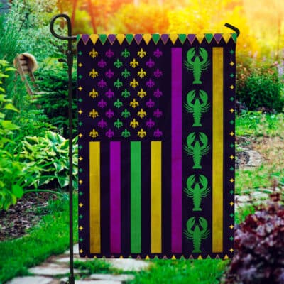 Mardi Gras American Flag Garden Decoration - Mardi Gras Decorations Mardi Gras Garden House Flag Fabric Double Sided