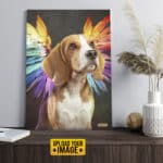 Pet Angel Wings Full Color - Custom Pet Drawing Canvas Poster - Personalized Pet Portrait Decor Wall Art