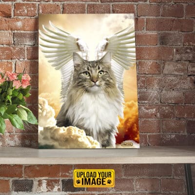 Pet Angel Wings - Custom Pet Drawing Canvas Poster - Personalized Pet Portrait Decor Wall Art