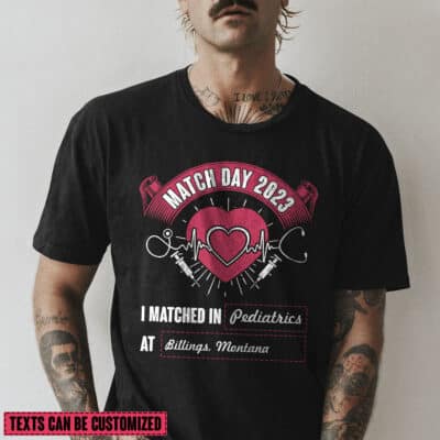 Alternative view of Personalized Match Day 2023 Future Doctor Physician Residency Fill In T-Shirt