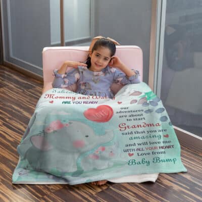 Alternative view of Personalized Gifts for Mom Dad to Be Hi Mommy and Daddy I Know I'm Just A Little Bump Blanket - Gift for New First Dad to be from Baby Bump Blanket