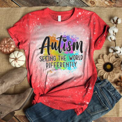 Autism Seeing The World Differently Bleached Shirt – Autism Awareness Bleached Tee