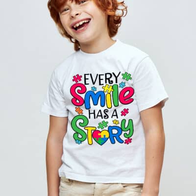 Every Smile Has A Story Kids T-Shirt - Autism Awareness Youth Shirt
