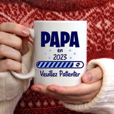 Alternative view of Papa En 2023 Veuillez Patienter Coffee Mug Accent Mug - Fathers Day Mug - Mug for Dad 2023