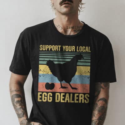 Alternative view of Support Your Local Egg Dealers Chicken Egg Lovers Vintage Retro T-Shirt