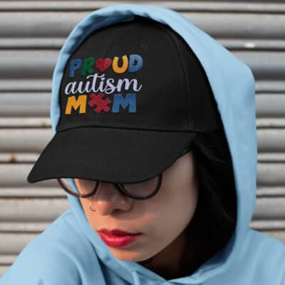 Alternative view of Proud Autism Mom Autism Awareness Month Hat Twill Cap - Autism Mom Gift