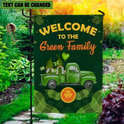 Personalized Welcome To Family Name Happy St Patrick Day Flag - Irish Garden Flag - House Flag