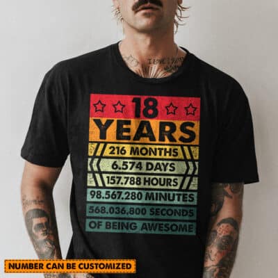 Personalized Years Months Of Being Awesome Birthday Gifts T-Shirt