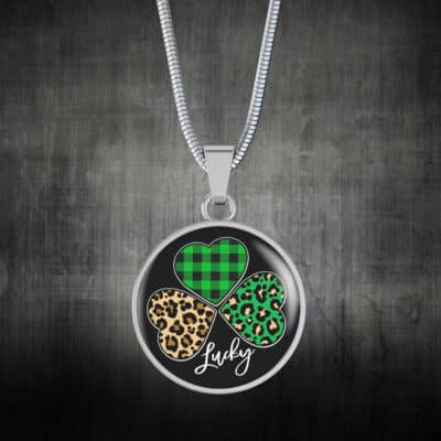 St. Patrick's Day Shamrock Lucky Necklace - St. Paddys Day Lucky Green Clover Silver Gold Necklace Gifts