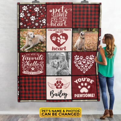 Alternative view of Personalized Gifts Pet Dog Memorial - In Loving Memory of Loss Dog Custom Blanket with Dog Pictures and Name
