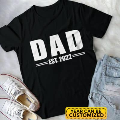 Alternative view of Personalized Year Mens Dad Est 2023 2024 T-Shirt - Fathers Day 2023 2024, New Daddy Birthday, Dada Top Shirt Hoodie