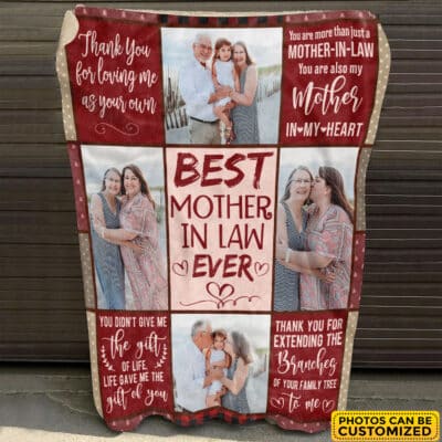 Alternative view of Personalized Photo Mother in Law Blanket from Daughter - Birthday Gifts for Mother-in-Law -  Mothers Day Gift