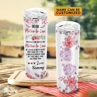 Alternative view of Dear Mother in Law Personalized Insulated Tumbler Cup with Lid - Mother in Law Gifts from Daughter in Law