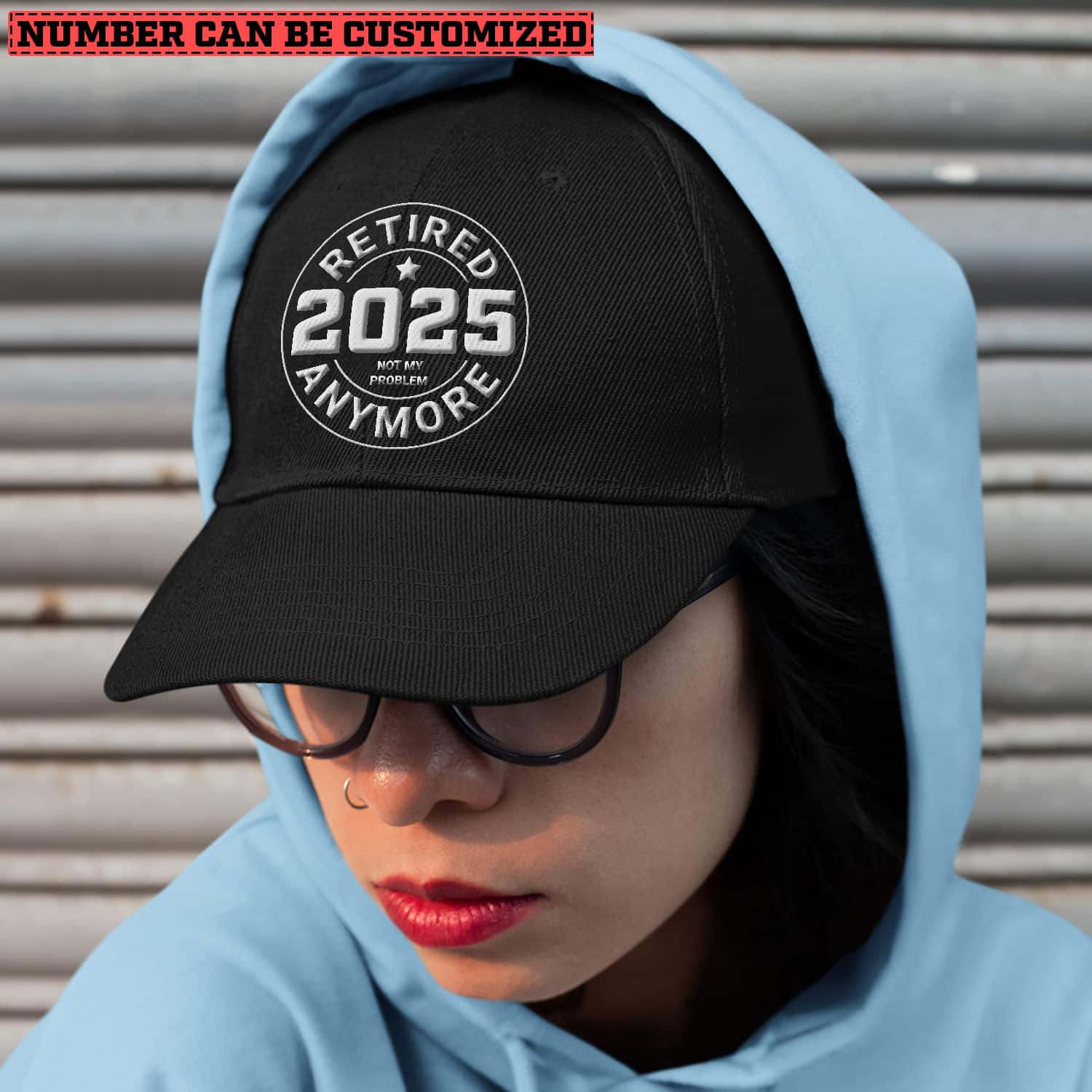 thumbnail image 2 of Unisex Baseball Cap - Adjustable Strapback Dad Hat For Men & Women, Retired Embroidered Design 2 of 13