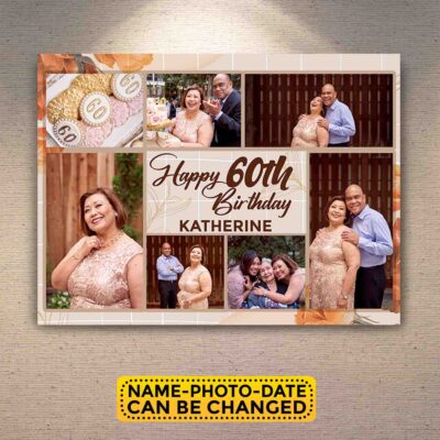 Alternative view of Happy Birthday Personalized Photo Canvas Decor Wall Art - Custom Birthday Gifts for Women Men