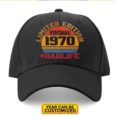 Personalized Vintage 1953 1963 1973 Limited Edition Hat for Men Dad - Funny Custom Year Birthday Gifts Baseball Cap
