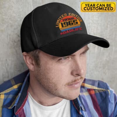 Alternative view of Personalized Vintage 1953 1963 1973 Limited Edition Hat for Men Dad - Funny Custom Year Birthday Gifts Baseball Cap