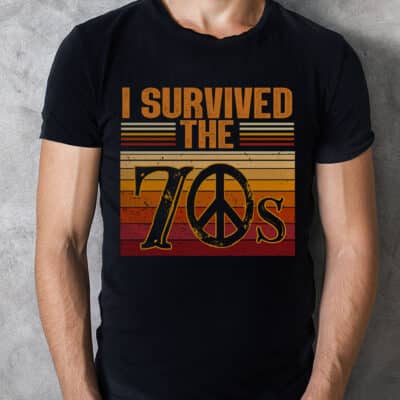 Alternative view of I Survived The 70s Hippie Vintage Retro T-Shirt - 70th Birthday Gift Tee for Women Men