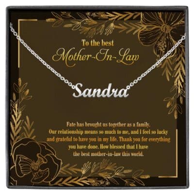 To The Best Mother In Law Personalized Name Necklace - Mother in Law Love Knot Alluring Necklace Mom Gift
