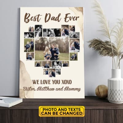 Alternative view of Best Dad Ever Personalized Photo Canvas Poster - Fathers Day Gift - Custom Dad Gift, Custom Love Dad Wall Art Decor
