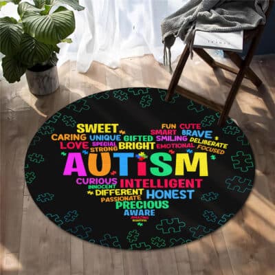 Alternative view of Autism Heart Autism Awareness Proud Autism Mom Gifts Family Rug - Autism Floor Mat Decor