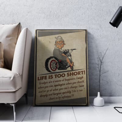 Alternative view of Life Is Too Short Laugh Apologize Love Deeply Fogive Quickly Funny Old People Canvas Poster - Motivational Quotes Wall Art