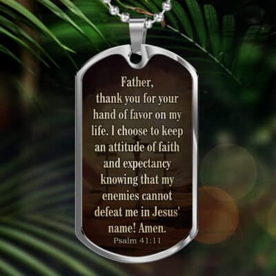 Father Thank You for Your Hand of Favor On My Life Dog Tag - Father's Day Gift Necklace - Father Thank You Gifts