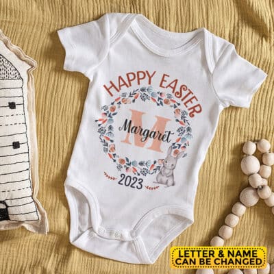 Alternative view of Personalized Happy 1st Easter 2023 Baby Bodysuit - Custom First Easter Baby Onesie Baby & Toddler Clothing