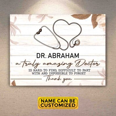 Alternative view of Personalized Thank You Gift for Doctor Framed Canvas Unframed Poster - Custom Doctor Gifts