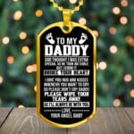 To My Daddy Dog Tag Necklace - A Son's Gift to His Father #1 Dad Daddy Papa Father's Day Birthday Jewelry Gift