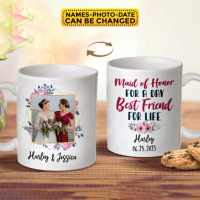 Alternative view of Personalized Bridesmaid Mug - Bridal Party Matron Maid Of Honor Bridesmaid Gifts Custom Bridesmaids Custom Names Titles & Date