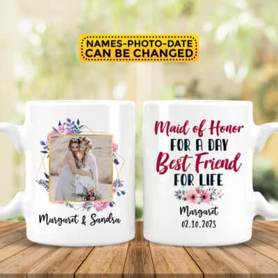 Personalized Bridesmaid Mug - Bridal Party Matron Maid Of Honor Bridesmaid Gifts Custom Bridesmaids Custom Names Titles & Date