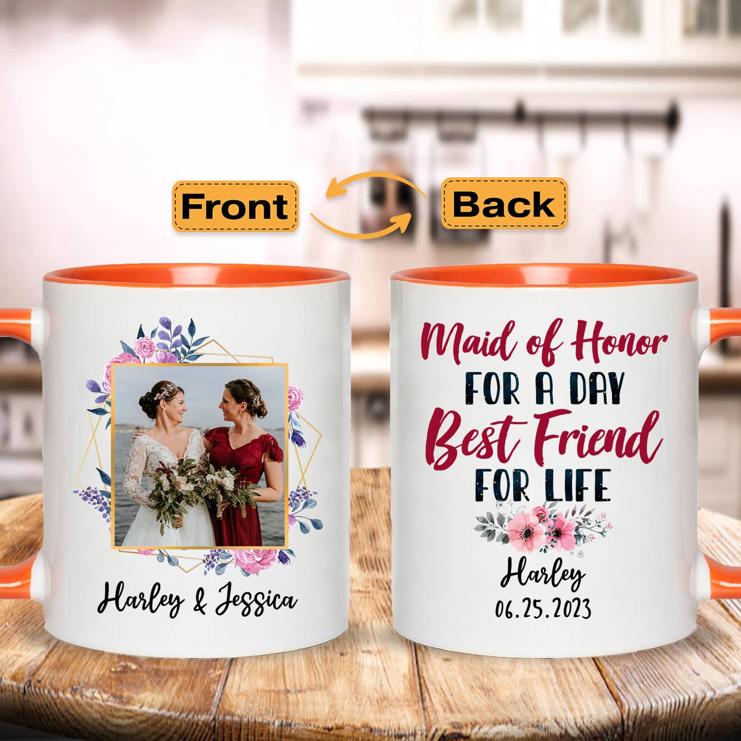thumbnail image 2 of Set Of 6 - Personalzed Brdesmad Coffee Mug Gfts W/Free 2 of 10