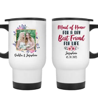 14 oz. White Travel Mug