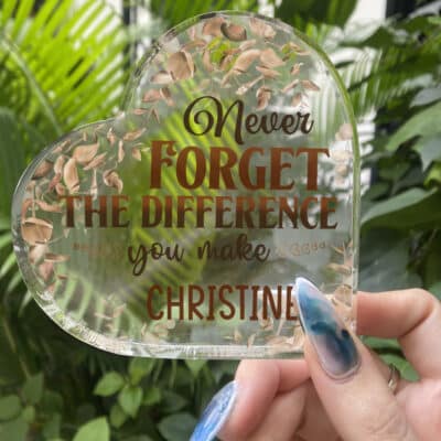Alternative view of Personalized Thank you Gift - Never Forget The Difference You Make Acrylic Plaque Keepsake