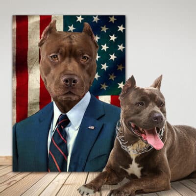 Alternative view of The President Biden - Custom Pet Drawing Canvas Poster - Personalized Pet Portrait Decor Wall Art