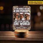 Dad To The World You Are One Person Dad Photo Collage Night Light - Best Dad Gift LED Light