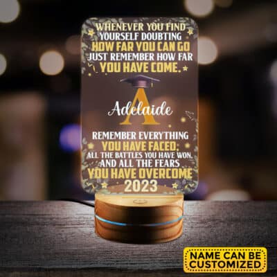 Personalized Name Graduation Quote Night Light LED - Whenever You Find Yourself Class of 2023 Gift